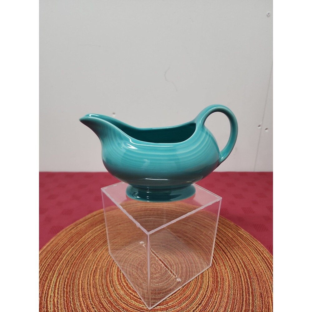 Vintage Fiesta Turquoise Gravy Boat Homer Laughlin 2005 Never Used Made In USA